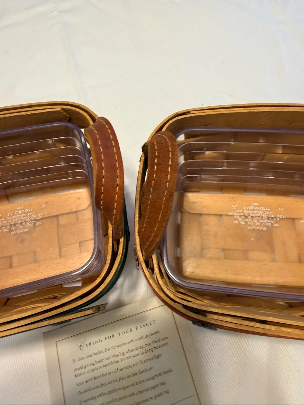 VTG 2000-2006 Longaberger woven Holiday baskets (3) w/protective liners